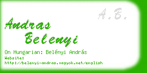 andras belenyi business card